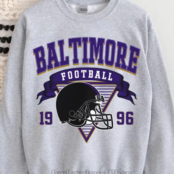 1996 Baltimore Ravens Football Sweatshirt Baltimore Ravens Shirt Sweater Retro - Picture 1 of 3